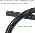 Alex Tech 50ft - 3/4 inch Split Wire Loom Tubing - Black