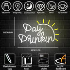 Day Drinking Neon Sign for wall decor, Bar Neon Sign Letter Neon Lights sign, USB Powered Drinking LED Sign with Dimmable Switch for Home Bar Man Cave Party Club Wall Decor
