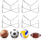 [4 Pack] Basketball Stand 3.54x1.3 Inch, Clear Acrylic Ball Stand for Display, Storage Holder for Football Volleyball Soccer Basketball Rugby