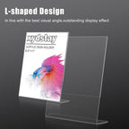 3 pack 8.5x11 Acrylic Sign Holder for Picture Frames, L Shape Clear Plastic, Plastic Sign Holder,Menu Holder, Unbreakable Table Sign Holder for Restaurant, Office, School, Store and Home Use