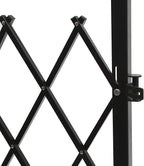 Single Folding Security Gate 4.27'Hx36.6 W Iron Accordion Security Gate Flexible Expanding Security Gate 180° Rolling Barricade Scissor Door with Padlock for Entry Security,Garage,Warehouse