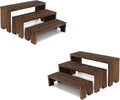 Display Riser Wood Risers Cupcake Stand 3 Tier Racks Decorative Rectangular, 2 Set 6 Piece Cologne Perfume Organizer Dessert Stands for Vendors Event