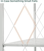 DEANIC 4 Tier Foldable Storage Shelves with Wheels, Large Capacity Shelving Unit, Freestanding Metal Wire Shelf Rack, No Assembly Organizer Rack for Garage Kitchen, Basement, Pantry(Grey)