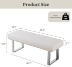 JIEXI Bedroom Bench Bed end upholstered Bench Indoor Corner Small Bench, with Metal Legs, for entryway Dining Room Kitchen and Living Room, Plant Bench, Footstool