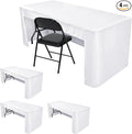 HolidayIdeas Open Back Fitted Tableclothss for 4 Foot Rectangle Table, Wrinkle Resistant Washable Table Covers 24x48 Inch for Craft Fairs, Banquets, Trade Show Display, White,4 Pcs