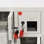 9 Slots Cell Mobile Phone Steel Locker with Lock, Cell Phone Locker with Charging Station, Cellphone Locker for Schools, Conference Rooms, and Offices