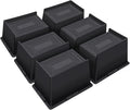 Bed Risers 4 Inch Heavy Duty,Oversized Couch Risers, Extra Wide Furniture Risers for Sofa Table Desk Headboard Chair Lifting,Rectangle Risering Blocks Support 6000 lbs(6 Pack Black)