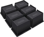 Bed Risers 4 Inch Heavy Duty,Oversized Couch Risers, Extra Wide Furniture Risers for Sofa Table Desk Headboard Chair Lifting,Rectangle Risering Blocks Support 6000 lbs(6 Pack Black)