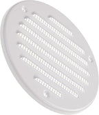 Vent Systems - 4 Inch (Inner) Pack of 2 White Metal Round Soffit Air Vent Grille Cover, Register air Vent Deflector, Louver - Built-in Mesh - HVAC for Bathroom, Home Office, Kitchen 5 Inch (Outer)