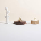 GemeShou single Walnut Jewelry display Tray for selling, Wooden hexagon display riser for jewelry, Jewelry retail shop display stand, photography props【Walnut Hexagon single Small】