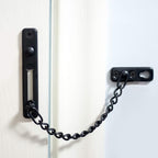 6 Pack Door Chain Lock, KINJOEK Stainless Steel Security Chain Guard with Spring Anti Theft Press Lock, Heavy Duty Polished Door Latch with Screws, Black