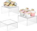 Acrylic Dessert Stand,Buffet Risers, Food Risers, Multi-Purpose Cake Stand for Parties, Weddings, Birthdays, Catering, Jewelry, Collectibles (Clear, 6"x7"x8")