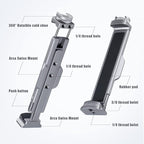 Metal Tablet Tripod Mount, 7.9-12.9in Ipad Holder, Rotatable Cold Shoe, 2 Acra Swiss QR Bracket, Universal Tablet Mount for Video Recording