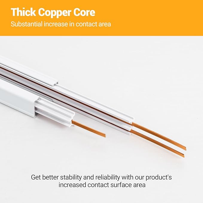 VANoopee 16FT H Track Lghting Rails H Type Track Light Rails White H Track Rail Kit, End Caps & Live End Feed Connector Included, Compatible with Single Circuit 120V H Style Track System & Track Heads