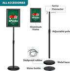 6Packs Sign Holder Stand 8.5 x 11 - Adjustable Heavy Duty Poster Sign Stands for Display 8.5 x 11 - Floor Standing Sign Holder for Vertical and Horizontal Sign Displayed(Black)