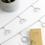 TFu Multi-Purpose Steel Wall Hanging Photo Display Cable Wire Rod String with 12 Clips for Hanging Photos Notes and Artworks (Heart Shape Clip)