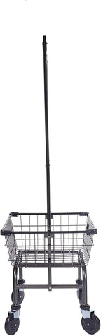 Heavy Duty Uhandle Laundry Cart with 5" Wheel (Charcoal Grey Pole Rack)
