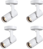 12W LED Dimmable Zoomable Ceiling Spotlight Indoor – Adjustable Surface Mount Accent Light for Home Corridor, Picture, Plants & Artwork | Warm White 3000K CRI 97, White 4 Packs