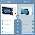 Yofuly Dual Lamp Sterilizer, 12L Large Sterilizer for Nail Tools, Multi-Functional Nail Cleaning Box, Large Capacity Cleaning Cabinet for Home Use, Barbers, Beauty Salons, and Spas