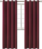 BGment Blackout Curtains for Living Room - Grommet Thermal Insulated Room Darkening Curtains for Bedroom, 2 Panels of 52 x 95 Inch, Burgundy