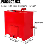3 Point Hitch Ballast Box, 800 Lbs Tractor Ballast Box with 2'' Quick Hitch Receiver for 3 Point Category 1 Tractors, Loaders and Skid Steers,Red