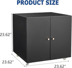 Metal Printer Stand with Storage, Heavy Duty 3D Printer Cabinet on Wheels for Home Office, Table for Printers with Adjustable Shelf Under Desk File Storage Black 23.6''H