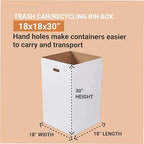 BOX USA 40 Gallon 18" L x 18" W x 30" H 10-Pack Cardboard Trash Cans and Recycling Bins, Reusable or Disposable Pop Up Garbage Boxes for Parties, Outdoor Events, Heavy Duty, Plain