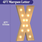 Marquee Letters 4 Feet Tall, 4FT Large Light up Letters X, Big Sign X with Warm White Light for 15th XV Birthday Wedding Proposal Engagement Graduation Party Backdrop Decorations