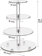 YestBuy 4 Tier Round Cupcake Stand – Premium Cupcake Holder – Acrylic Cupcake Tower Display- Cady Bar Party Décor + LED Light String – Ideal for Weddings, Birthday Parties & Events (Blue)