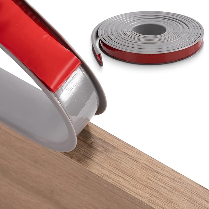U-Shape Edge Banding, 9.8 ft TPE Self Adhesive Veneer Edging Trim Flexible Edge Protector, Furniture Edge Strip for Countertop Table Cabinets Shelves Restoration (Grey, 3m×9mm)