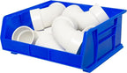 Akro-Mils 30250 AkroBins Plastic Storage Bins, Space-Saving Stackable Bins for Garage, Pantry, Craft Organization, 15-Inch x 16-Inch x 7-Inch, Blue, 6-Pack