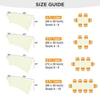 SEPARO 2 Pack 6 Ft Ivory Spandex Table Cover Fitted Rectangular Tablecloth Stretchable Fabric Table Cloth 6 ft Wrinkle-Free for Party Tradeshows Banquet Weddings Cocktail