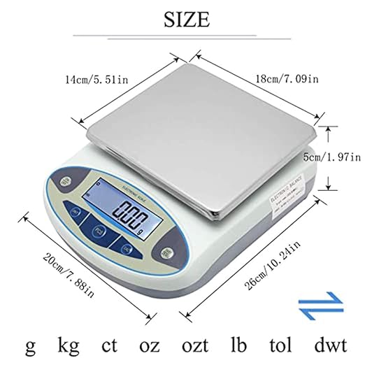 CGOLDENWALL Lab Scale 20kgx0.1g Digital Precision Scale Electronic Balance Laboratory Weighing Industrial Scale Kitchen Counting Scale Scientific Scale Calibrated (20kg, 0.1g)