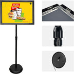 6Packs Pedestal Poster Sign Stand, Adjustable Aluminum Snap Open Frame Sign Holder Poster Stand 11x17 Inch for Vertical/Horizontal Display, Black