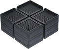 uxcell Furniture Risers 3 Inch, 4Pcs Square Bed Risers Adjustable Couch Lifter Block for Extender for Bed Desk Sofa Table Lift Support Up to 1300Lbs, Black