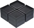 uxcell Furniture Risers 3 Inch, 4Pcs Square Bed Risers Adjustable Couch Lifter Block for Extender for Bed Desk Sofa Table Lift Support Up to 1300Lbs, Black