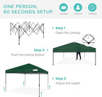 Best Choice Products 10x10ft 1-Person Setup Pop Up Canopy Tent Instant Portable Shelter w/ 1-Button Push, Case, 4 Weight Bags - Forest Green