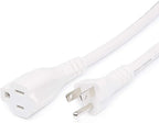 Amazon Basics Extension Cord, 13 Amps, 125V, 15 Foot, White - Pack of 2