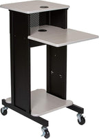 OEF Furnishings Presentation Cart and Stand, OEFPRC200, Steel Frame, Ivory Woodgrain