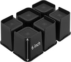 Bed Risers, Oversized Furniture Risers, 6 inch Raise Blocks for Bed Couch Desk Sofa Table Lifts, Furniture Legs Lifters Support up to 6000 Lbs (Black, 6 Pack Set)