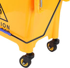 Fafeicy Mop Bucket, 20L Commercial Side Press Wringer Mop Bucket with Wheels and Handle for Floor Cleaning in Restaurants Offices Industrial Sites