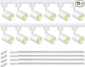 VANoopee 12-Light LED Track Lighting Kit with 13FT H Type Track Lighting Rail, Dimmable LED Track Light Heads Modern Kitchen Track Lighting Fixtures Ceiling Spot Light 3000K 24° CRI90+ 10W 800lm White