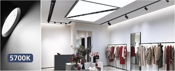 10W LED Black Track Lighting Heads, H Type Track Lighting Rail Ceiling Spotlight for Accent Task Wall Art Exhibition Lighting, and Wall Art Display Illumination 3000K-5700K, CRI90+ (6-Pack