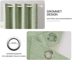 MIULEE Linen Texture Curtains for Bedroom Solid 100% Blackout Thermal Insulated Sage Green Curtains Grommet Room Darkening Drapes for Living Room Nursery 52x45 Inch (2 Panels)