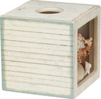 Primitives by Kathy Seashell Holder - Coastal Decor, Glass Display, Treasure Chest, Room and Bedroom Decor