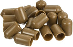 uxcell 20pcs Rubber End Caps 9mm(3/8") ID Vinyl PVC Round Tube Bolt Cap Cover Screw Thread Protectors Light Brown