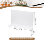 MECCANIXITY Separator Shelf Dividers PVC Shelf Isolation Clapboard, 16"x10" Closet Organizer Divider for Supermarket Storage Kitchen Office (White, Pack of 20)