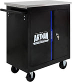 Rolling Tool Chest with 2 Doors and Adjustable Shelves, 25.9" D Movable Lockable Tool Cart Multi-Functional Hardware Storage Cabinet Box Auto Repair Locker