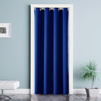 ChrisDowa Blackout Door Curtains for Doorway Privacy, Grommet Closet Curtains for bedroom closet door, Thermal Insulated Temporary Doorway Cover Room Divider Drapes (1 Panel, Royal Blue, 42 x 80 Inch)