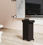 Podium Stand Portable,Mobile Wood Pulpit Podium Hostess Stand Reception Desk with Adjustable Shelf and Lockable Wheels for Churches Conference School